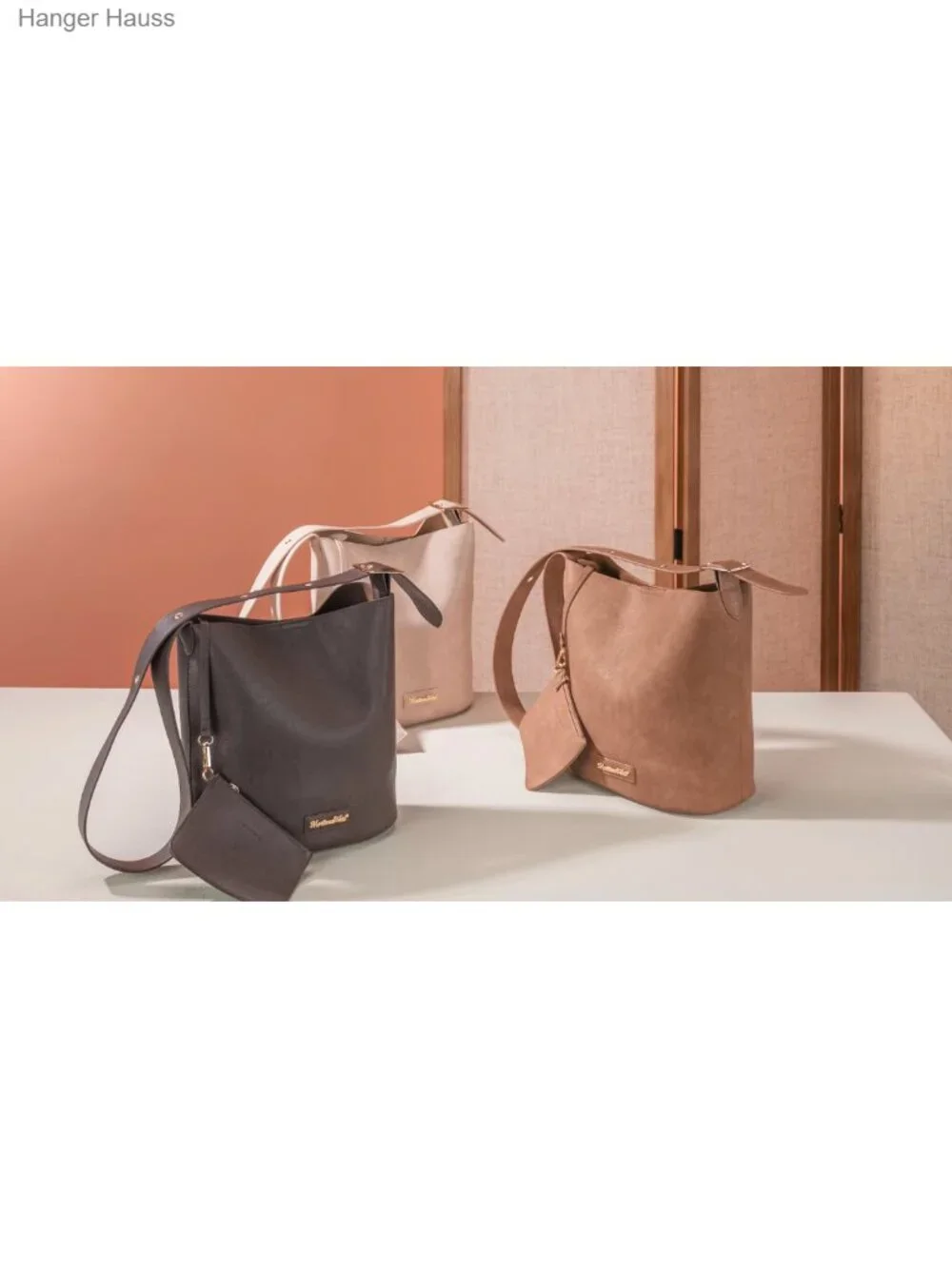 Medium Hobo Bag with Coin Pouch - Soft PU Leather Shoulder Handbag